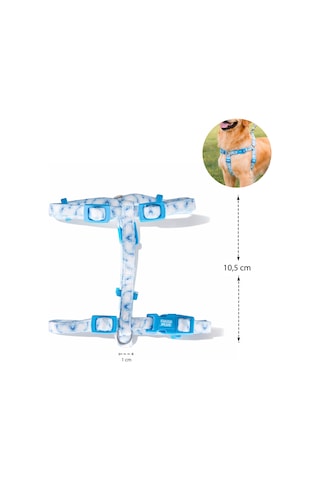 Swissplus Urban Paws Blue Batic Geri Dönüştürülmüş H-tipi Köpek Göğüs Tasması Pembe - Pudra