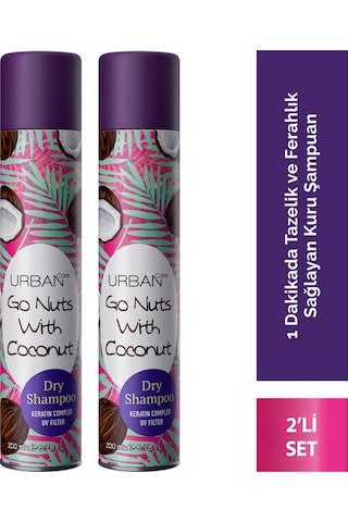 Hindistan Cevizi Kokulu Hacimlendirici Kuru Şampuan Seti 2x200ml- Vegan - Uv Korumalı