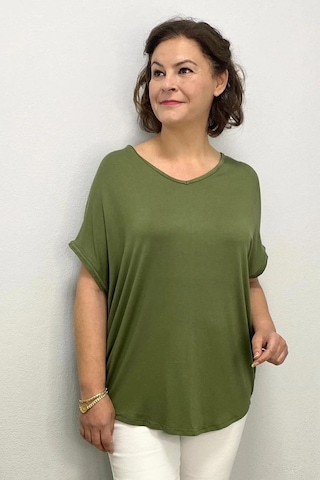 Mia Butik Kadın Yeşil Sırtı Çapraz Bluz Yeşil