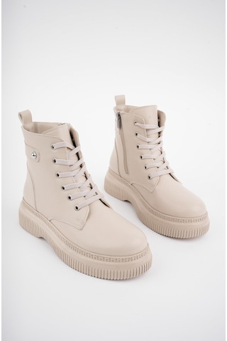 Muggo Lucinda Garantili Kalın Taban Fermuarlı Bağcıklı Kadın Postal Bot 001