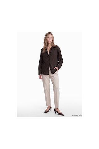 Lcw Vision Kahverengi Oversize Poplin Kadın Gömlek