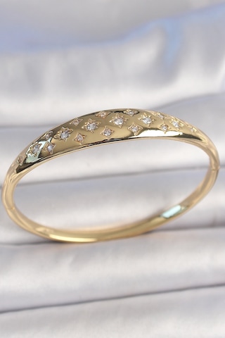 Pirinç Gold Renk Zirkon Taşlı Yıldız İşlemeli Kadın Kelepçe Çok renkli Pirinç Gold Renk Zirkon Taşlı Yıldız İşlemeli Kadın Kelepçe Çok renkli