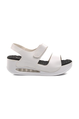 Aryan 100-894 Anatomic Kadın Dolgu Topuk Sandalet Beyaz