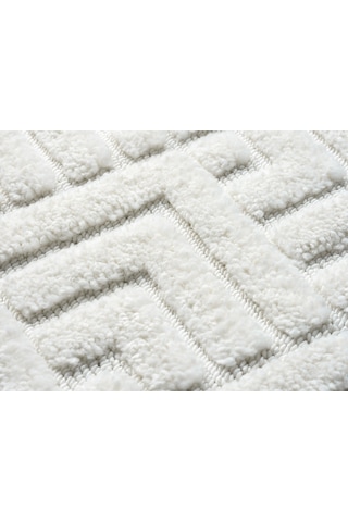 Mariesse Home Elit Bukleli Yumuşak Peluş Post Shaggy Çocuk Odası Oturma Odası Salon Mutfak Halısı Beyaz