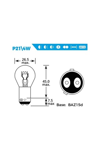 Trobus Fren Sinyal Ampulü Baz15d 7225 21/5w 12v Halojen Çift Duylu 2 Adet Turuncu