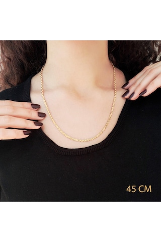 Çelik Zincir Altın Kaplama Burgu Model 2,5 Mm Zn-126 Altın