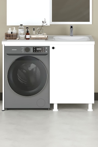 Dune Lavabolu Banyo Dolabı Beyaz