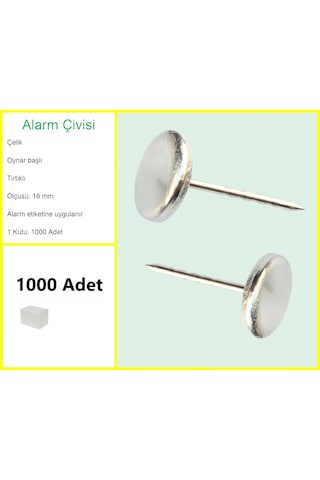 Alarm Etiketi Çivisi Metal Oynar Başlı 1000'li Kutu