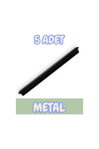 Fulya Alüminyum Metal Lüks Modern Mobilya Çekmece Mutfak Dolabı Kulpu Siyah 96mm 5 Adet Siyah