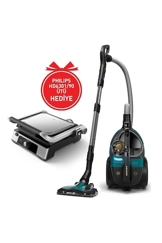 Philips XB9185/07 Toz Torbasız Süpürge + HD6301/90 Tost Makinesi