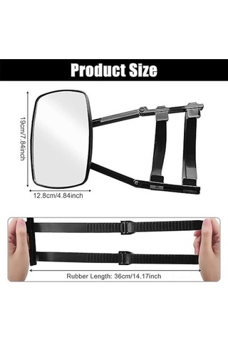 Besthome1 İki Karavan Aynası, Evrensel Ek Ayna, Karavan Aynası, 190x125mm, Ayarlanabilir Çift Taraflı, Tüm Standart Araçlar İçi