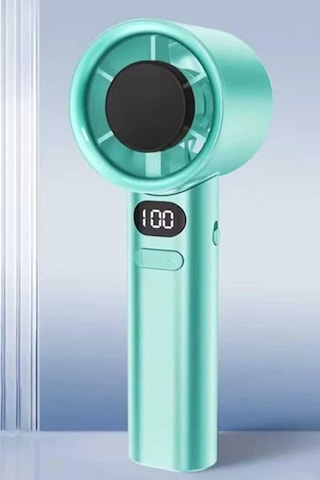 Şarjlı Turbo El Fanı Taşınabilir Mini Vantilatör Lcd Göstergeli 5 Kademe Hız Ayarı
