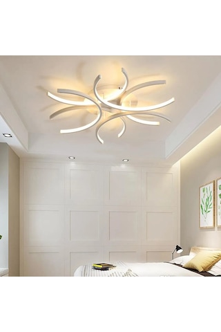 Levora Beyaz Renk Modern Tasarım - Oturma Odası - Salon - Mutfak - Yatak Odası Beyaz Led Avize Beyaz