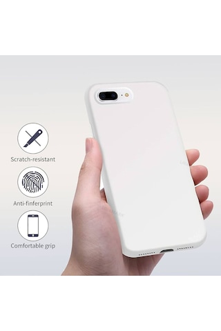 Apple Uyumlu iPhone 7 Plus / 8 Plus Lansman Kılıf İçi Kadife Leke Tutmaz Yüksek Kalite Beyaz