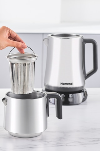 Homend Royaltea Elegant 1776H Parlak Inox Çay Makinesi