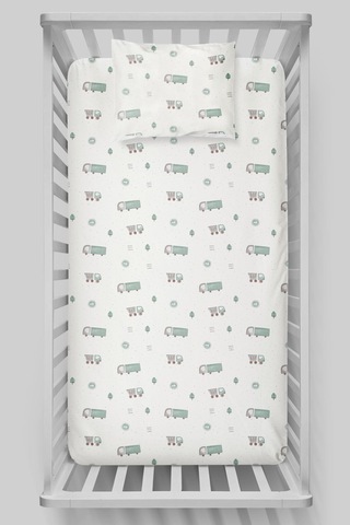 Organik Bebek Boy Lastikli Çarşaf Seti 70x110 - Şehir Macerası