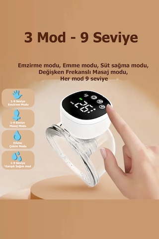 Babyhope MY-376 Göğüs Pompası Şarjlı Giyilebilir Elektrikli Sessiz ve Elleri Serbest Kullanım