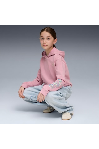 Puma Tweenerverse Çocuk Pembe Kapüşonlu Sweatshirt Pembe