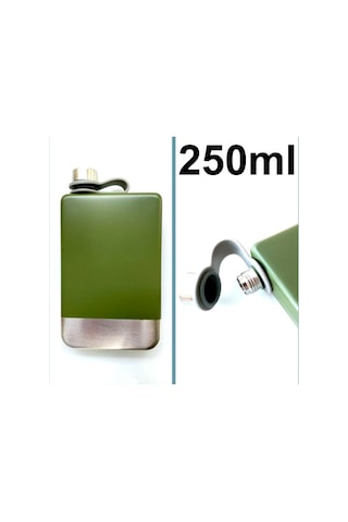 Omeniv 304Çelik Yeşil Matara 250ml Termos İçki Votka Viski Şişesi