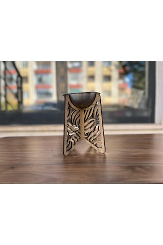 Modern Tasarımlı Ahşap Evcil Hayvan Mama Kabı Tekli