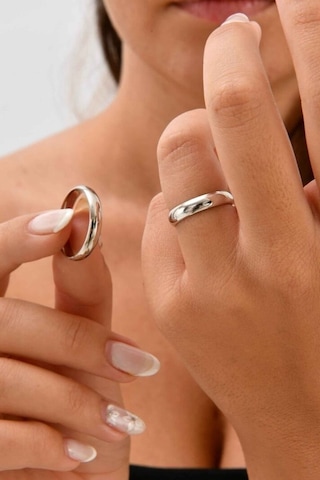 4 Mm Bombeli Gümüş Alyans Ince Söz Nişan Yüzüğü Wr22-1