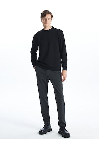 Lcw Vision Siyah Bisiklet Yaka Uzun Kollu Erkek Sweatshirt