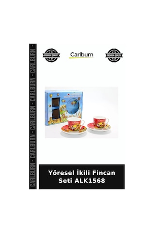 Özel Üretim Kahve Sunum Çeyiz Hediye Yöresel İkili Fincan Seti Alk1568 Diğer