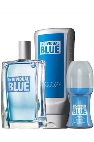 Avon Individual Blue Erkek Parfüm EDT 100 ML + Roll-On Deodorant 50 ML + Saç ve Vücut Şampuanı 250 ML