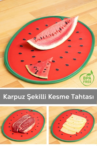Meyve,sebze, Kesme Doğrama Tahtası,meyve Şekilli Kesme Tahtası ,esnek Kesim Tahtası-karpuz Motifli