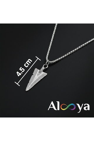 Özgür Ruh Sembolü Ok Ucu Gümüş Kaplama Kolye Ucu Silver