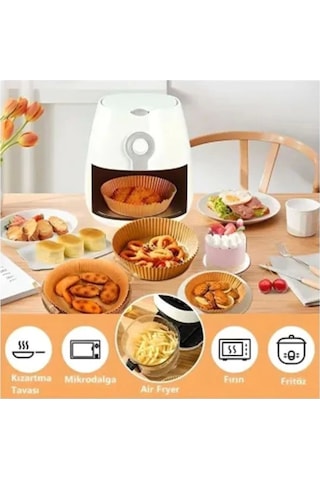 Her Modele Uyumlu 50 Adet Airfryer Pişirme Kağıdı Hijyenik Yağlı Kağıt Airfryer Hava Fritözü