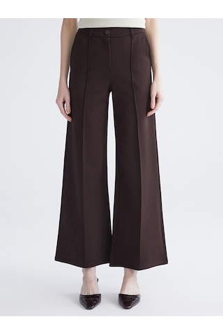 Lcwaıkıkı Classic Kahverengi Standart Fit Geniş Paça Kadın Pantolon