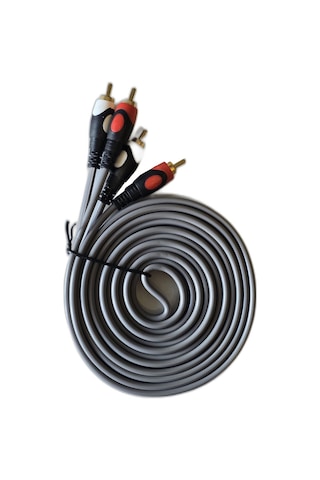 2 Rca 2 Rca Stereo Ses Kablosu 3m Amfi Tv Hoparlör Ses Sistemi Bağlantı Kablosu Gri