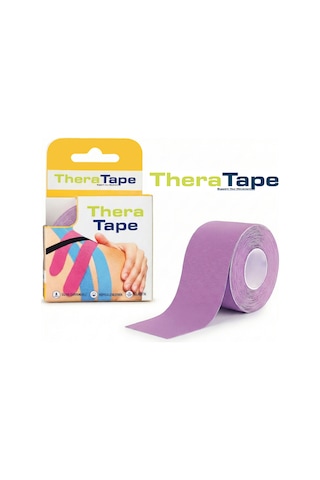 Thera Tape Kinesio Sporcu  Bandı Yüz & Vücut Uyumlu Kinezyo Bant Mor 5 CM x 5 M