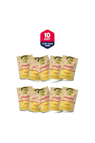 Freeze Dried 10'lu Dolu Dolu Paket Muz Kuru Meyve Cipsi - Dondurularak Kurutulmuş Muz 20gx10 200 G