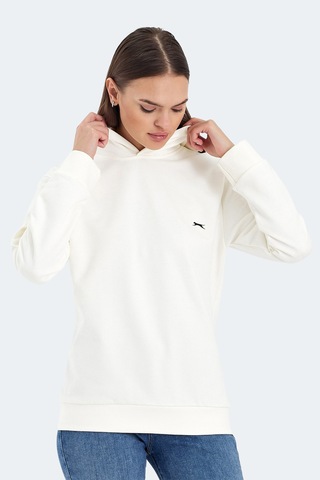 Slazenger Kathy In Kadın Kapüşonlu Ekru Sweatshirt Ekru