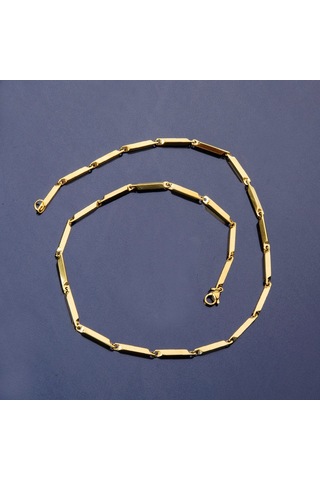 Erkek Çelik Zincir Kolye Altın Sarısı Takı Aksesuar K24 T5