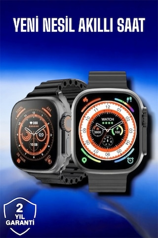 45 Mm Gri Kasa Ultra Akıllı Saat Sesli Görüşme, Sağlık Takibi, Suya Dayanıklı