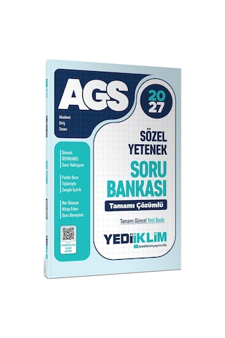 Yediiklim Yayınları 2027 Meb Ags Sözel Yetenek Tamamı Çözümlü Soru Bankası