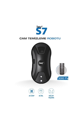 Hey+ Cam Silme Robotu Cam Temizleme Robotu Su Püskürtme Özellikli S7 Açık Gri