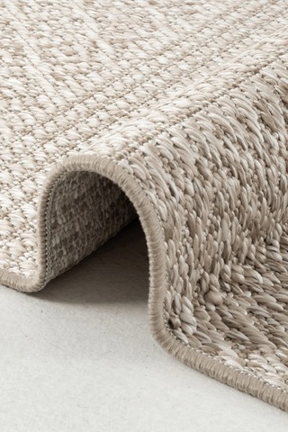 Hoom Rugs Nova 2005 Bej İnce Kaymaz Latex Tabanlı Sisal Halı Gri Siyah