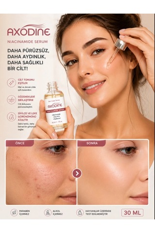 Axodine Gözenek Sıkılaştırıcı Sivilce Leke Ve Siyah Nokta Karşıtı Niacinamide Serum 30 ML