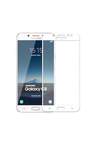 Galaxy Uyumlu C8 Ekranı Tam Kaplayan Düz Cam Koruyucu 001