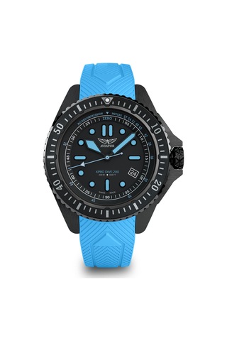 Xpro Dive 200 Erkek Kol Saati 42.8 Mm Safir Cam 20 Atm Açık Mavi Silikon Kayışlı Dalış Saati Siyah - 928123643 Siyah