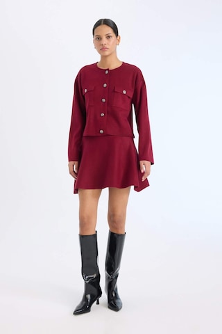 DeFacto A Form Volanlı Triko Mini Etek E5564AX24CWBR467 Bordo