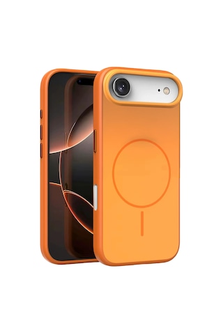 Gld-spt- Newface Apple Uyumlu iPhone 17 Air Neva Magsafe Kapak - Turuncu
