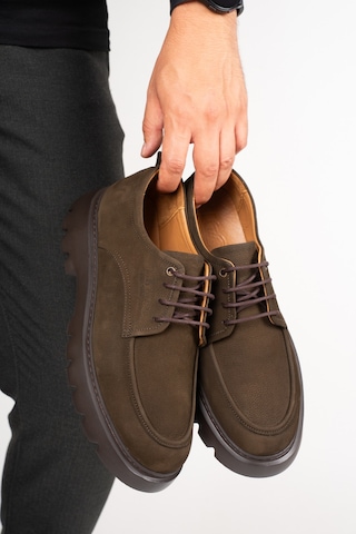 Fame Step Hakiki Deri Erkek Günlük Casual Ayakkabı +4.5 Cm Boy Uzatan Kalın Taban Ortopedik Comfort Kahverengı Kahverengi