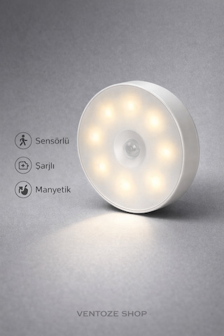 4'lü Hareket Sensörlü Kablosuz Led Lamba - Mıknatıslı Şarjlı Mutfak Ve Gece Lambası Aydınlatma