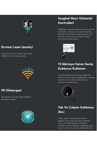 R400 Lazer Sunum Kumandası Slayt Kumandası Projeksiyon Kumandası