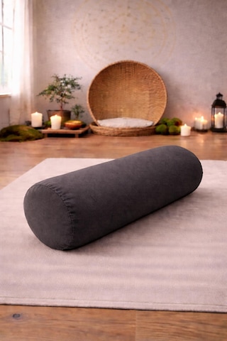 Yuvarlak Zafu Meditasyon Minderi & Bolster Minderi İkili Yoga Meditasyon Minder Seti Antrasit